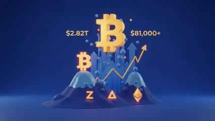 ارزش بازار کریپتو به ۲.۸۲ تریلیون دلار رسید؛ بیت‌کوین بالای ۸۱ هزار دلار
