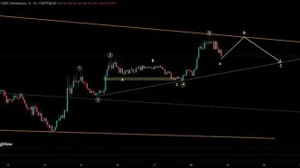 امواج الیوت در تایم ۱ ساعته USDT.D