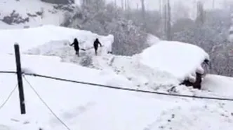 بارش برف تابستانی معدن سونگون ورزقان را سفیدپوش کرد