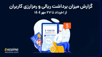 گزارش حجم برداشت ریالی و رمزارزی کاربران اکسکوینو